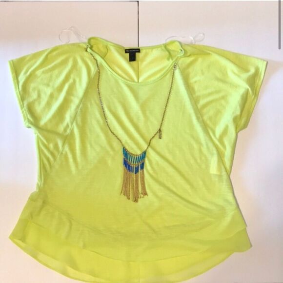 New Directions Small Green Ruffle Top - Picture 4 of 6